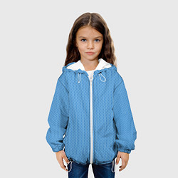 Куртка с капюшоном детская Вязаный узор голубого цвета, цвет: 3D-белый — фото 2