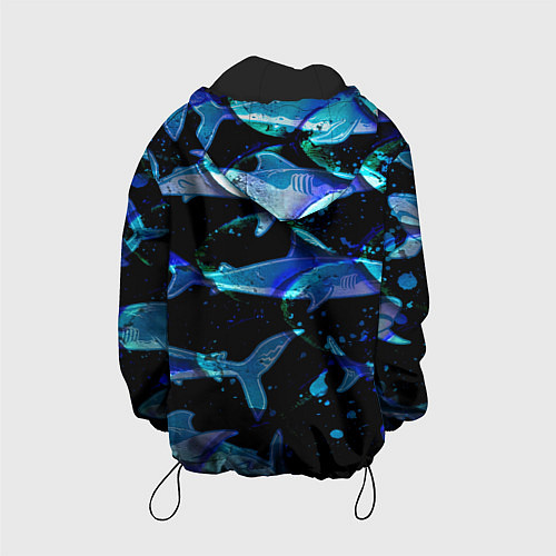 Детская куртка На дне морском Акулы / 3D-Черный – фото 2