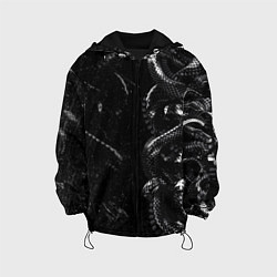 Куртка с капюшоном детская Змеиный Паттерн Snake Black, цвет: 3D-черный