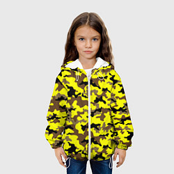 Куртка с капюшоном детская Камуфляж Жёлто-Коричневый, цвет: 3D-белый — фото 2