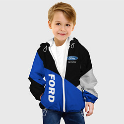 Куртка с капюшоном детская FORD ФОРД ЧЕРНЫЙ СИНИЙ БЕЛЫЙ, цвет: 3D-белый — фото 2