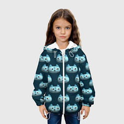 Куртка с капюшоном детская Мордочки котов с эффектом 3d Паттерн, цвет: 3D-белый — фото 2
