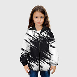 Куртка с капюшоном детская БЕЛАЯ КРАСКА БРЫЗГИ, цвет: 3D-черный — фото 2