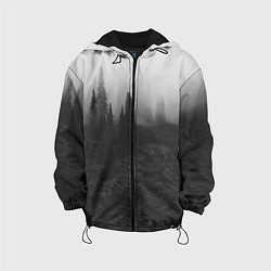 Куртка с капюшоном детская Туманный лес - туман, цвет: 3D-черный