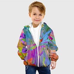 Куртка с капюшоном детская Abstract color pattern Summer 2022, цвет: 3D-белый — фото 2