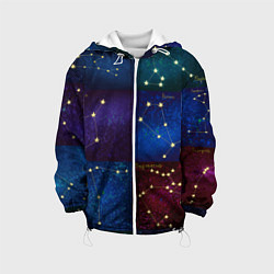 Куртка с капюшоном детская Созвездия Северного полушария летом, цвет: 3D-белый