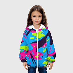 Куртка с капюшоном детская Color abstract pattern Summer, цвет: 3D-белый — фото 2