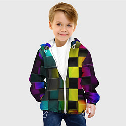 Куртка с капюшоном детская Colored Geometric 3D pattern, цвет: 3D-белый — фото 2