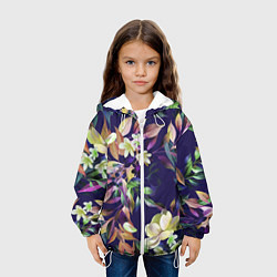 Куртка с капюшоном детская Цветы Красочный Букет, цвет: 3D-белый — фото 2