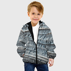 Куртка с капюшоном детская Текстура скалы Mountain Stone, цвет: 3D-черный — фото 2