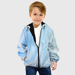 Куртка с капюшоном детская Голубые завихрения, цвет: 3D-черный — фото 2
