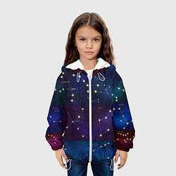 Куртка с капюшоном детская Самые известные созвездия Северного полушария лето, цвет: 3D-белый — фото 2