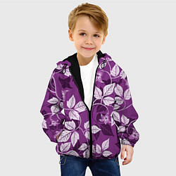Куртка с капюшоном детская Фиолетовый вьюнок, цвет: 3D-черный — фото 2