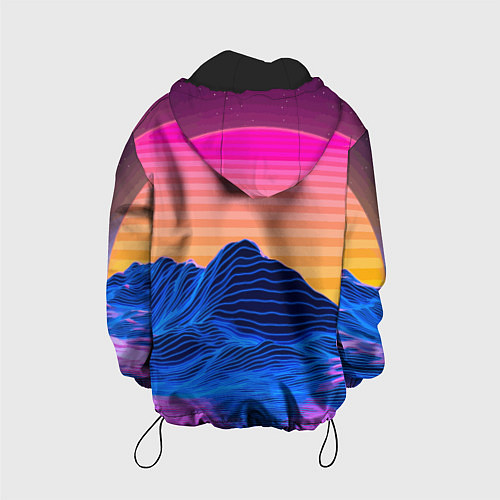 Детская куртка Vaporwave Mountains Психоделика Неон / 3D-Черный – фото 2