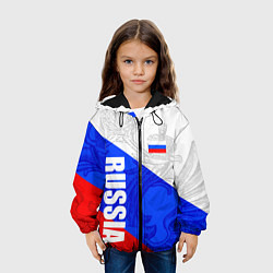 Куртка с капюшоном детская RUSSIA - SPORTWEAR - ТРИКОЛОР, цвет: 3D-черный — фото 2