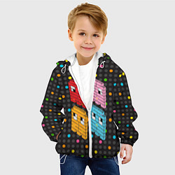 Куртка с капюшоном детская Pac-man пиксели, цвет: 3D-белый — фото 2
