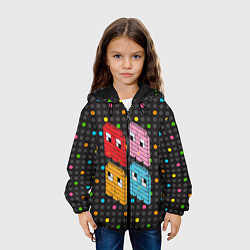 Куртка с капюшоном детская Pac-man пиксели, цвет: 3D-черный — фото 2