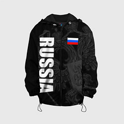 Куртка с капюшоном детская RUSSIA - BLACK EDITION, цвет: 3D-черный