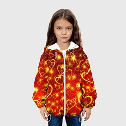 Куртка с капюшоном детская СВЕТЯЩИЕСЯ СЕРДЕЧКИ, цвет: 3D-белый — фото 2