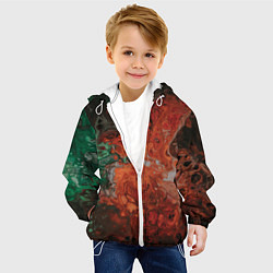Куртка с капюшоном детская Размытые краски цветная абстракция, цвет: 3D-белый — фото 2