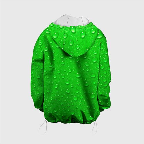Детская куртка Зеленый фон с росой / 3D-Белый – фото 2