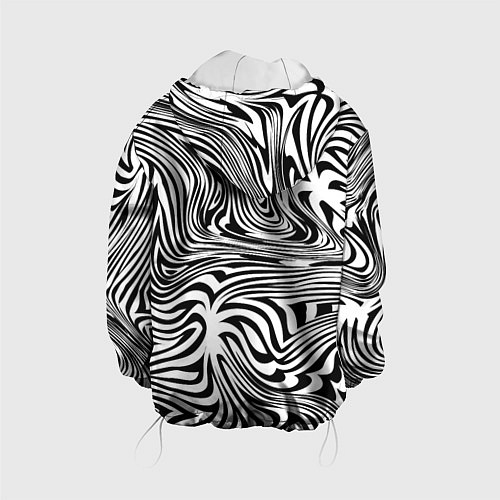 Детская куртка Сумасшедшая зебра Абстрактный узор с извилистыми л / 3D-Белый – фото 2