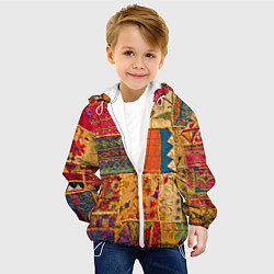 Куртка с капюшоном детская Пэчворк Лоскутное одеяло Patchwork Quilt, цвет: 3D-белый — фото 2