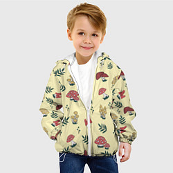 Куртка с капюшоном детская Mushroom, грибы- грибочки, цвет: 3D-белый — фото 2