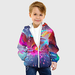 Куртка с капюшоном детская Neon splashes, цвет: 3D-белый — фото 2