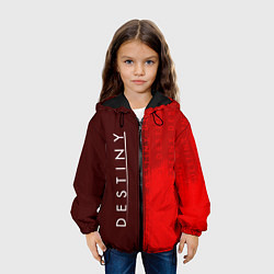 Куртка с капюшоном детская ДЕСТИНИ 2 в красных тонах и паттерном на фоне, цвет: 3D-черный — фото 2