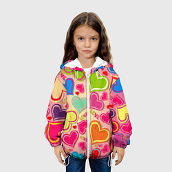 Куртка с капюшоном детская ЛЮБОВНЫЕ СЕРДЕЧКИ LOVE HEARTS, цвет: 3D-белый — фото 2