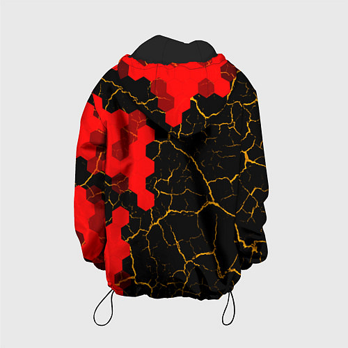 Детская куртка Лого BTS на темном фоне с сотами / 3D-Черный – фото 2