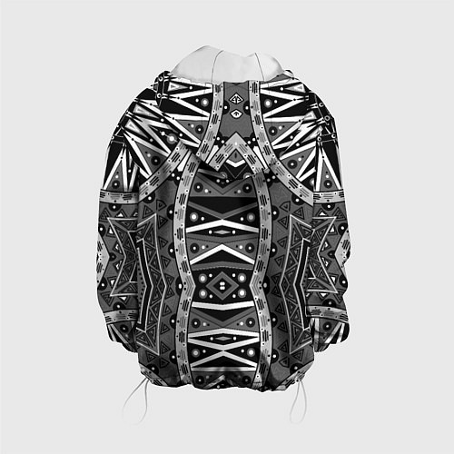 Детская куртка Черно-белый этнический орнамент / 3D-Белый – фото 2