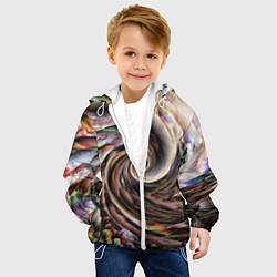 Куртка с капюшоном детская Картина-абстракция Ураган, цвет: 3D-белый — фото 2