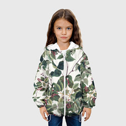 Куртка с капюшоном детская Цветы Долихоса, цвет: 3D-белый — фото 2