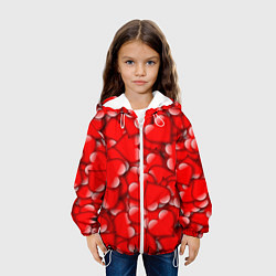 Куртка с капюшоном детская LOVING HEARTS, цвет: 3D-белый — фото 2