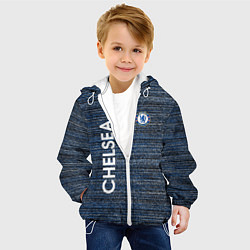 Куртка с капюшоном детская CHELSEA F C ЧЕЛСИ ШУМ ПОЛОС ТЕКСТУРА, цвет: 3D-белый — фото 2