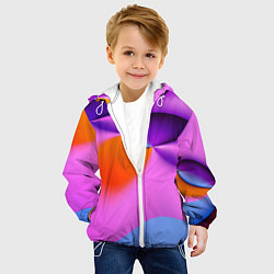 Куртка с капюшоном детская Абстрактная красочная композиция Лето Abstract col, цвет: 3D-белый — фото 2