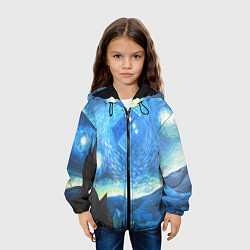 Куртка с капюшоном детская Тардис Ван Гог, цвет: 3D-черный — фото 2