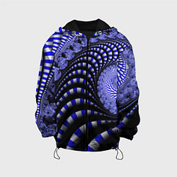 Куртка с капюшоном детская Неоновая спираль Абстракция Neon Spiral Abstractio, цвет: 3D-черный