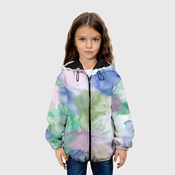 Куртка с капюшоном детская Акварельная текстура, цвет: 3D-черный — фото 2
