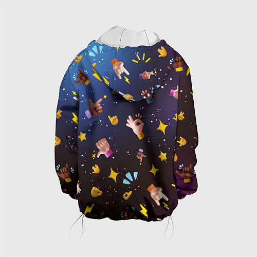 Детская куртка Смайлики-руки 3D Emoji Hands / 3D-Белый – фото 2