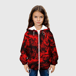Куртка с капюшоном детская Красный дым Red Smoke Красные облака, цвет: 3D-белый — фото 2