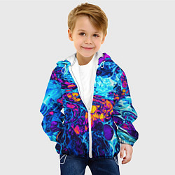 Куртка с капюшоном детская Взрыв Неона Fluid Explosion Неон, цвет: 3D-белый — фото 2