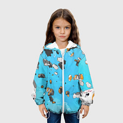 Куртка с капюшоном детская Летающие котики Екаи Тетрадь дружбы Нацумэ, цвет: 3D-белый — фото 2