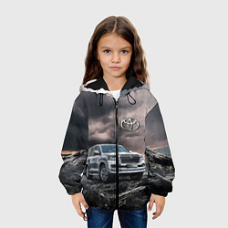 Куртка с капюшоном детская Toyota Land Cruiser 200 среди скал, цвет: 3D-черный — фото 2