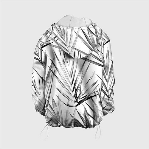 Детская куртка Монохромные Листья Пальм / 3D-Белый – фото 2