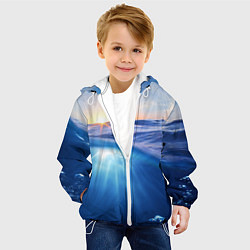 Куртка с капюшоном детская Грань между небом и водой, цвет: 3D-белый — фото 2