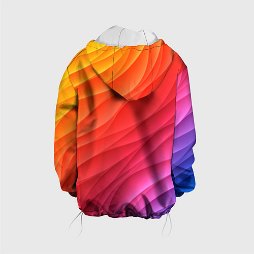 Детская куртка Разноцветные цифровые волны / 3D-Белый – фото 2