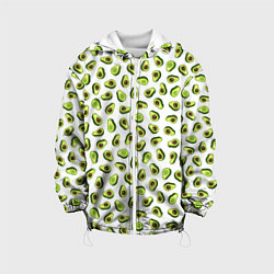 Куртка с капюшоном детская Смешное авокадо на белом фоне, цвет: 3D-белый